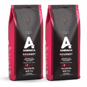 Café Torrado em Grãos América Gourmet 100% Arábica - 2 Pacotes de 500g